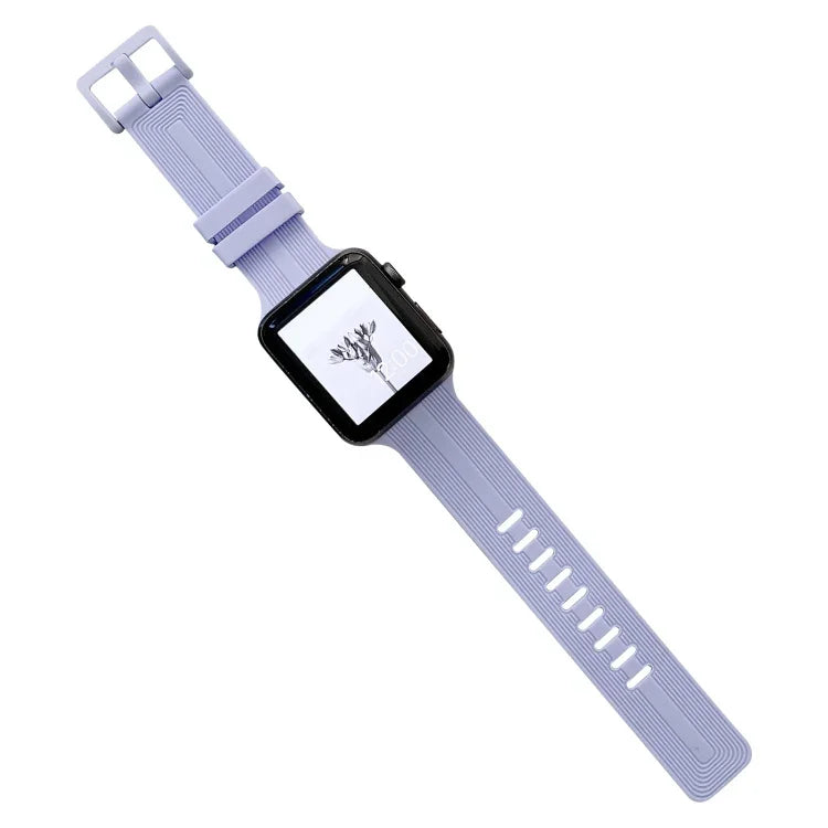 سوار ساعة سيليكون مخيط بخيط لسلسلة Apple Watch، 7 41مم / 6&SE&5&4 40مم / 3&2&1 38مم، 7 45مم / 6&SE&5&4 44مم / 3&2&1 42مم