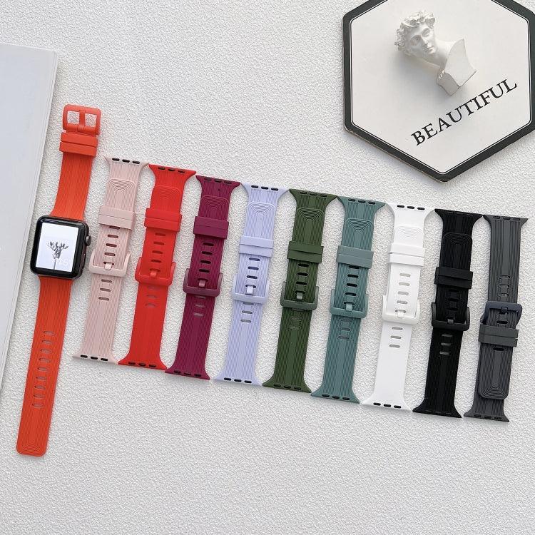 سوار ساعة سيليكون مخيط بخيط لسلسلة Apple Watch، 7 41مم / 6&SE&5&4 40مم / 3&2&1 38مم، 7 45مم / 6&SE&5&4 44مم / 3&2&1 42مم