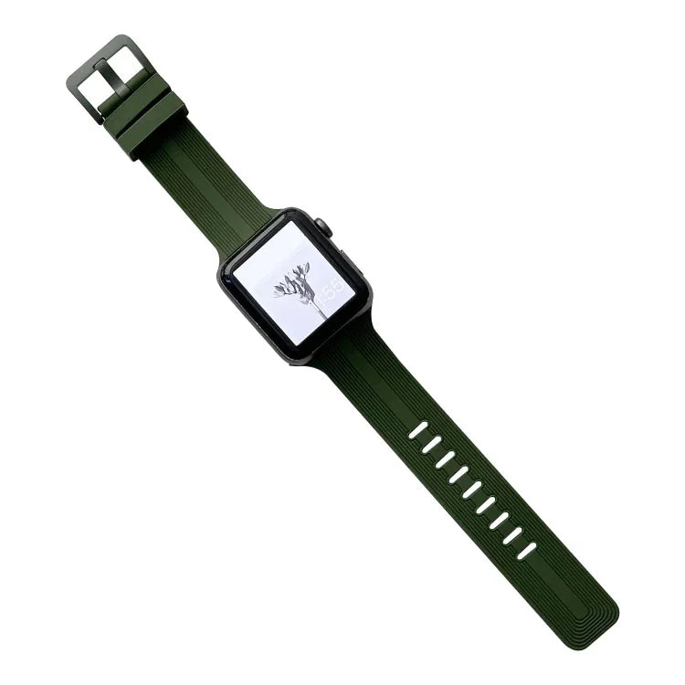 سوار ساعة سيليكون مخيط بخيط لسلسلة Apple Watch، 7 41مم / 6&SE&5&4 40مم / 3&2&1 38مم، 7 45مم / 6&SE&5&4 44مم / 3&2&1 42مم