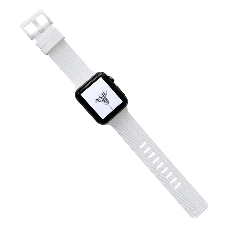 سوار ساعة سيليكون مخيط بخيط لسلسلة Apple Watch، 7 41مم / 6&SE&5&4 40مم / 3&2&1 38مم، 7 45مم / 6&SE&5&4 44مم / 3&2&1 42مم