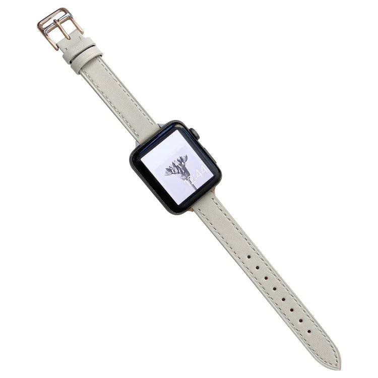 سوار ساعة من الجلد العادي لسلسلة Apple Watch، 7 41مم / 6&SE&5&4 40مم / 3&2&1 38مم، 7 45مم / 6&SE&5&4 44مم / 3&2&1 42مم