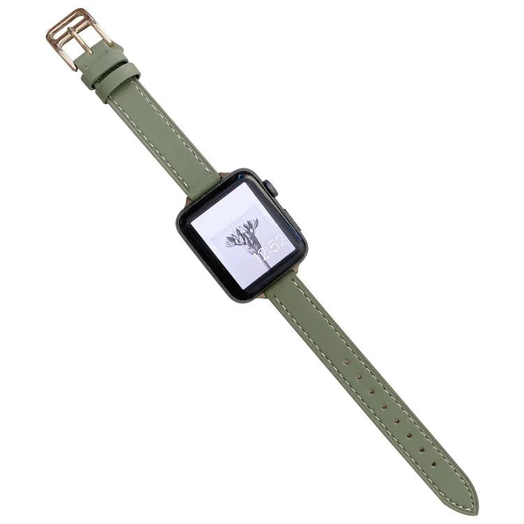 سوار ساعة من الجلد العادي لسلسلة Apple Watch، 7 41مم / 6&SE&5&4 40مم / 3&2&1 38مم، 7 45مم / 6&SE&5&4 44مم / 3&2&1 42مم