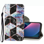 Coloured Drawing Pattern Leather Phone Case, For iPhone 13 mini, For iPhone 13, For iPhone 13 Pro