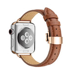 سوار ساعة بإبزيم فراشة نحيف لسلسلة Apple Watch، 7 41مم / 6&SE&5&4 40مم / 3&2&1 38مم