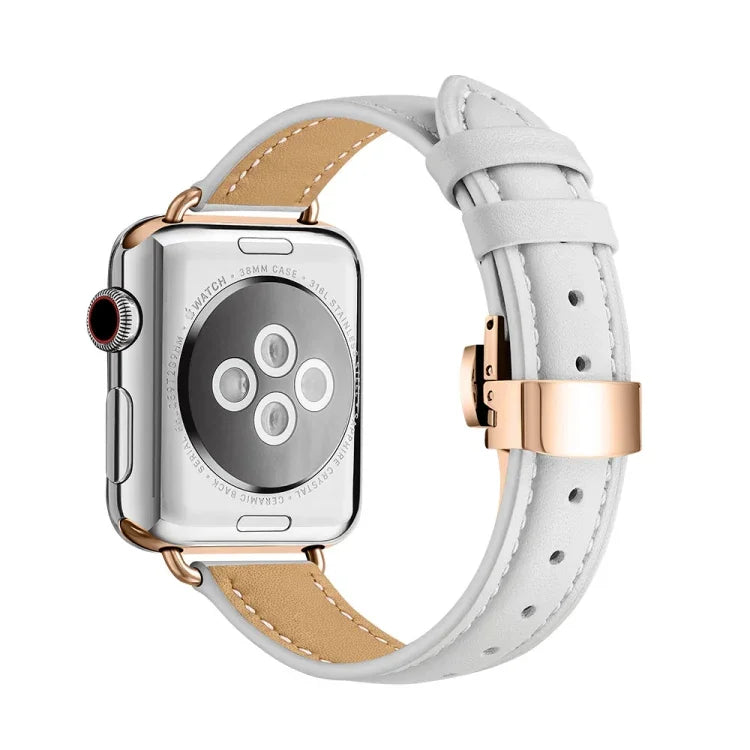سوار ساعة بإبزيم فراشة نحيف لسلسلة Apple Watch، 7 41مم / 6&SE&5&4 40مم / 3&2&1 38مم