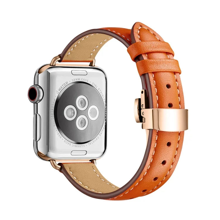 سوار ساعة بإبزيم فراشة نحيف لسلسلة Apple Watch، 7 41مم / 6&SE&5&4 40مم / 3&2&1 38مم
