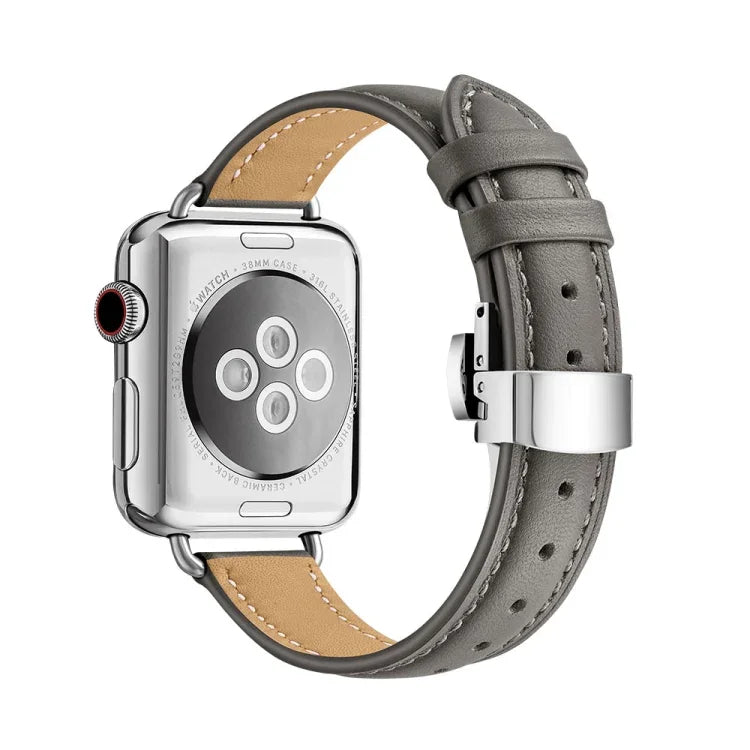 سوار ساعة بإبزيم فراشة نحيف لسلسلة Apple Watch، 7 41مم / 6&SE&5&4 40مم / 3&2&1 38مم