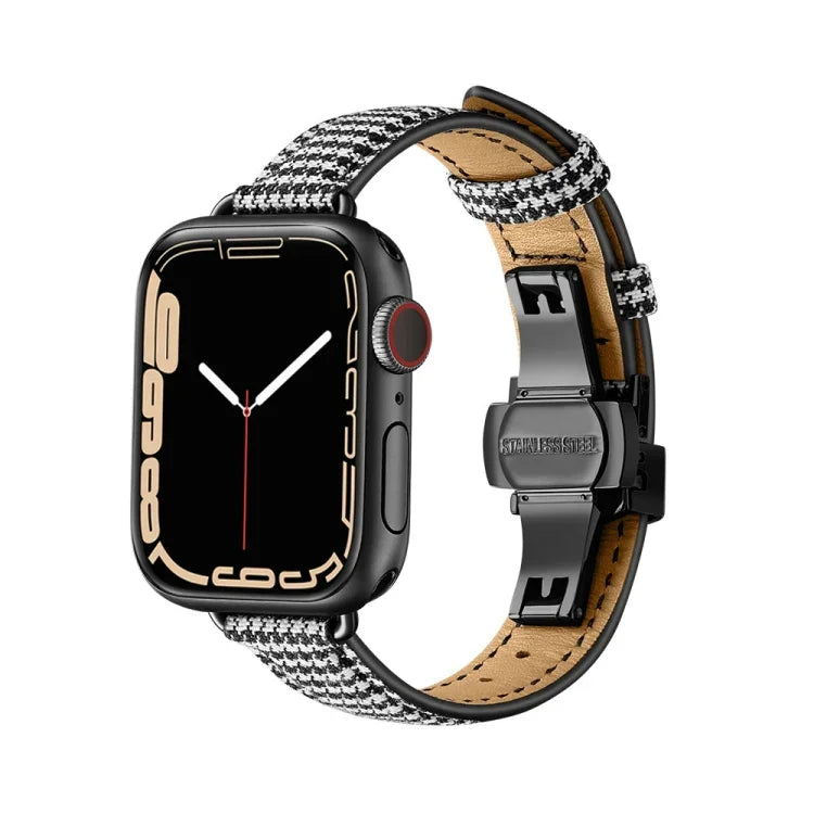 سوار ساعة بإبزيم فراشة نحيف لسلسلة Apple Watch، 7 41مم / 6&SE&5&4 40مم / 3&2&1 38مم