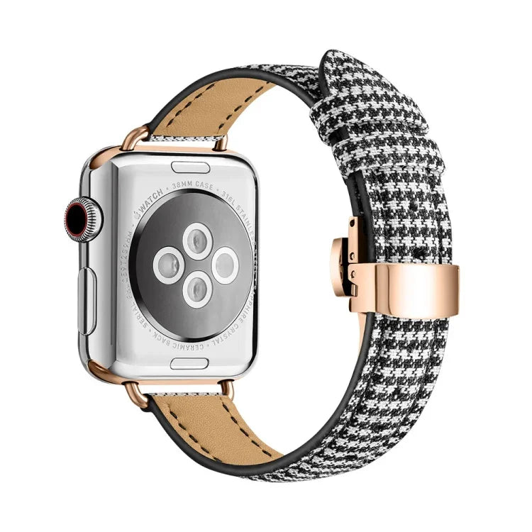 سوار ساعة بإبزيم فراشة نحيف لسلسلة Apple Watch، 7 41مم / 6&SE&5&4 40مم / 3&2&1 38مم