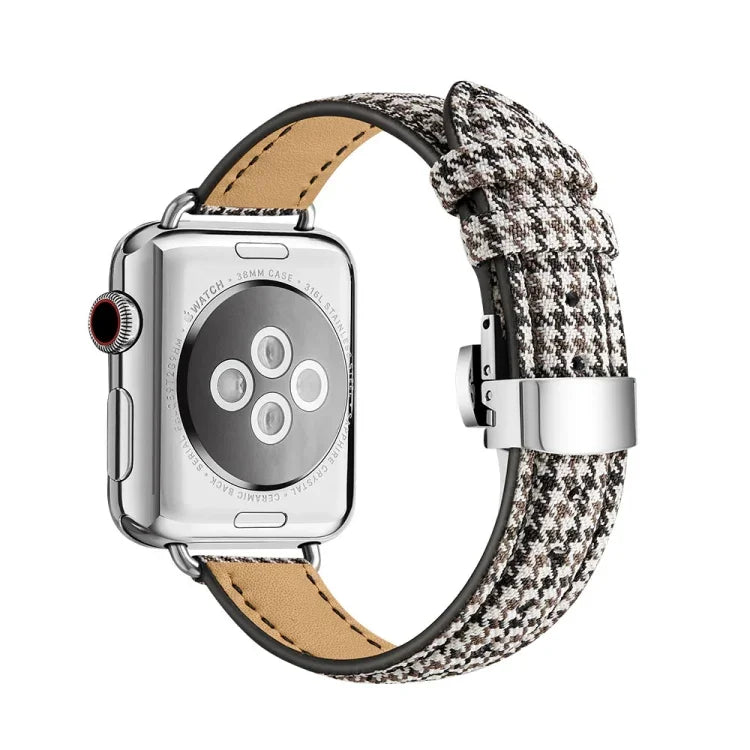 سوار ساعة بإبزيم فراشة نحيف لسلسلة Apple Watch، 7 41مم / 6&SE&5&4 40مم / 3&2&1 38مم