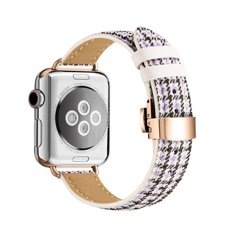 سوار ساعة بإبزيم فراشة نحيف لسلسلة Apple Watch، 7 41مم / 6&SE&5&4 40مم / 3&2&1 38مم