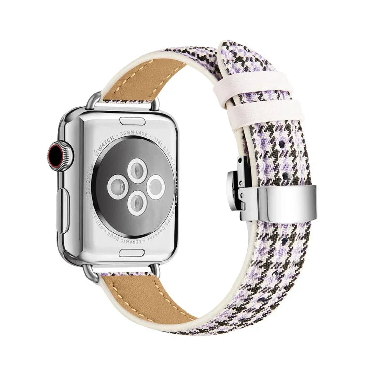 سوار ساعة بإبزيم فراشة نحيف لسلسلة Apple Watch، 7 41مم / 6&SE&5&4 40مم / 3&2&1 38مم