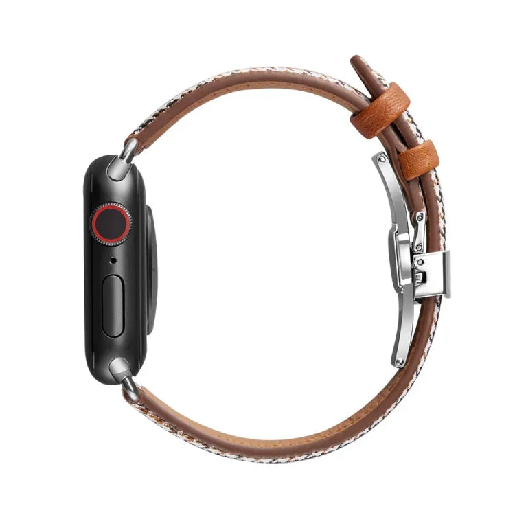 سوار ساعة بإبزيم فراشة نحيف لسلسلة Apple Watch، 7 41مم / 6&SE&5&4 40مم / 3&2&1 38مم