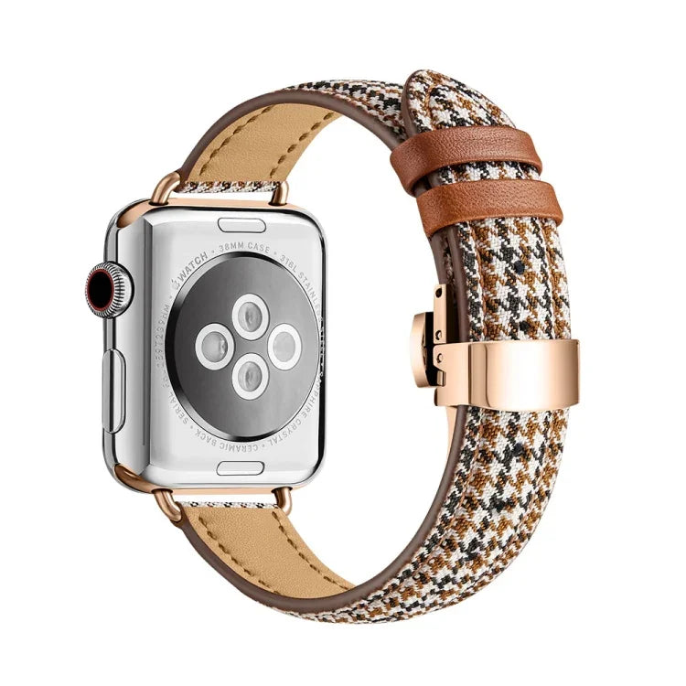سوار ساعة بإبزيم فراشة نحيف لسلسلة Apple Watch، 7 41مم / 6&SE&5&4 40مم / 3&2&1 38مم