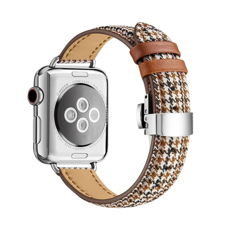 سوار ساعة بإبزيم فراشة نحيف لسلسلة Apple Watch، 7 41مم / 6&SE&5&4 40مم / 3&2&1 38مم