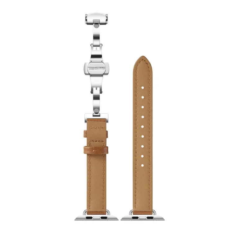 سوار ساعة بإبزيم فراشة نحيف لسلسلة Apple Watch، 7 41مم / 6&SE&5&4 40مم / 3&2&1 38مم