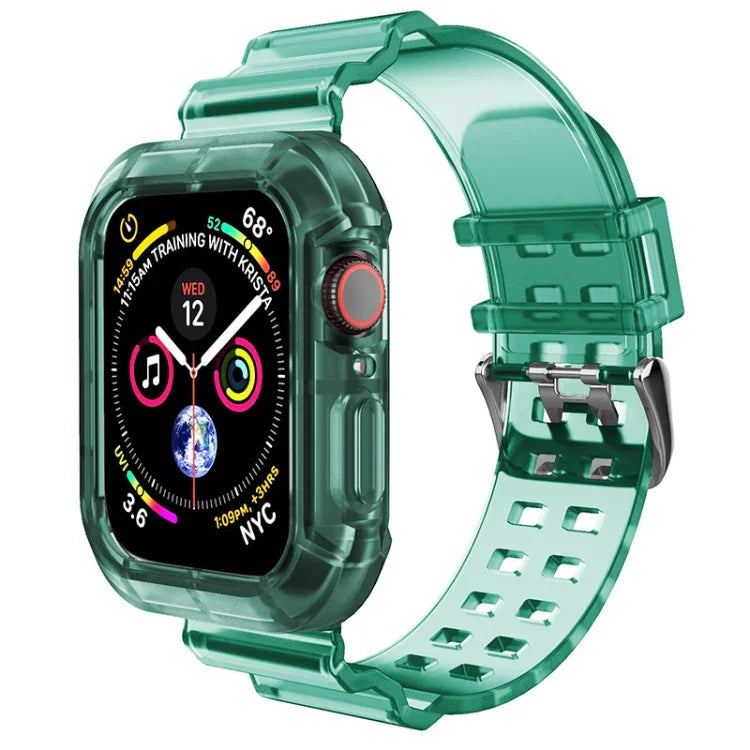 Transparent Watch Band For Apple Watch Series 8&7 45mm / SE 2&6&SE&5&4 44mm / 3&2&1 42mm(Transparent Brown), 7 41mm / 6&SE&5&4 40mm / 3&2&1 38mm, 7 45mm / 6&SE&5&4 44mm / 3&2&1 42mm