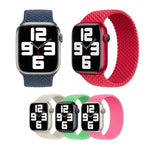 Nylon Braided Watch Band For Apple Watch Series 7 41mm / 6&SE&5&4 40mm / 3&2&1 38mm, 130mm, 145mm, 155mm