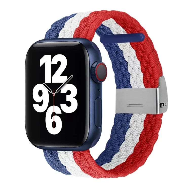 Nylon Braid Watch Band For Apple Watch Series, 7 41mm / 6&SE&5&4 40mm / 3&2&1 38mm