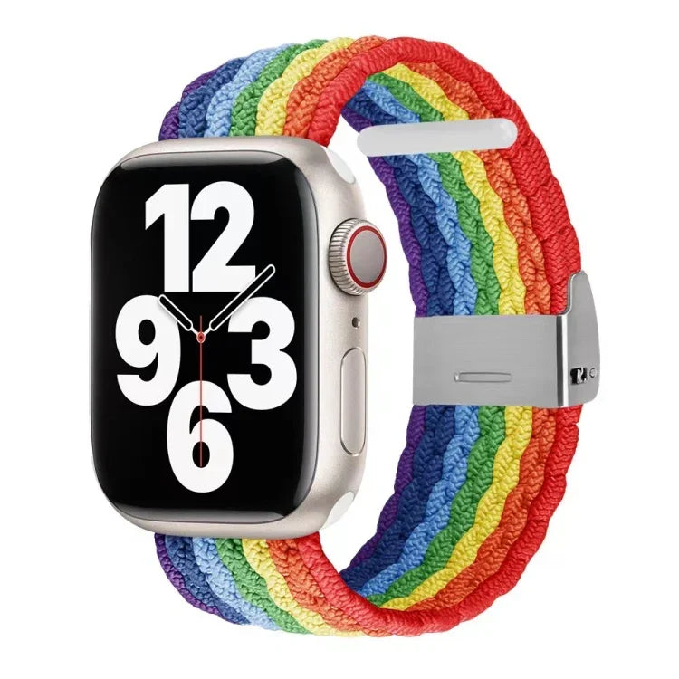 Nylon Braid Watch Band For Apple Watch Series, 7 41mm / 6&SE&5&4 40mm / 3&2&1 38mm