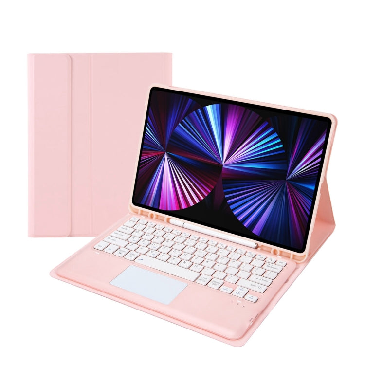 حافظة لوحي جلدية للوحة مفاتيح بلوتوث مع لوحة لمس قابلة للفصل، لجهاز iPad Air 13 2025 / 2024 / Pro 12.9 بوصة 2021/2020/2018