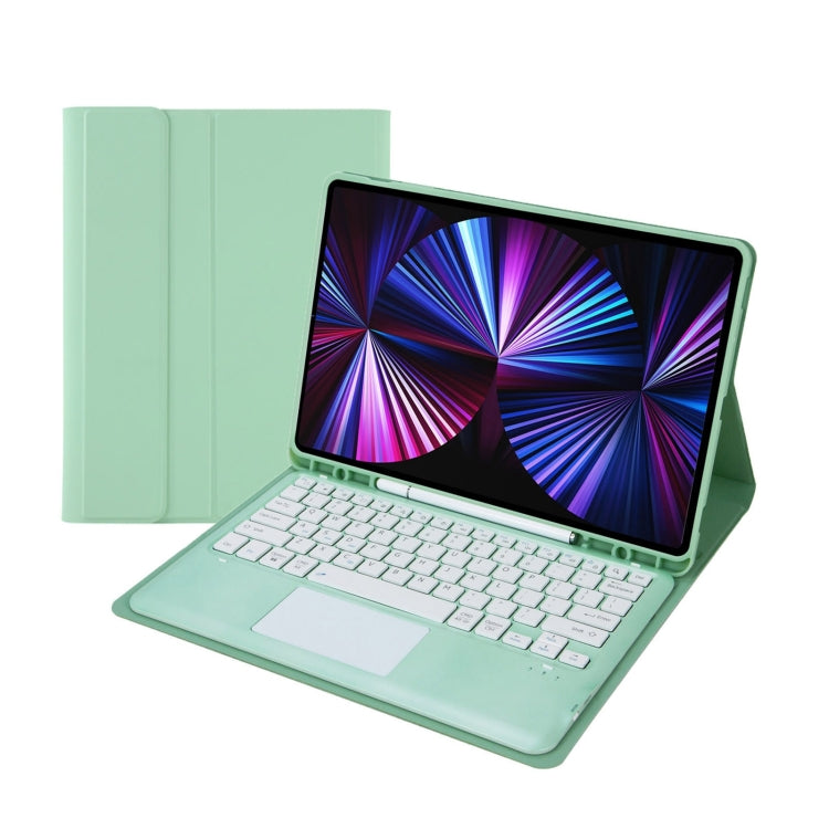 حافظة لوحي جلدية للوحة مفاتيح بلوتوث مع لوحة لمس قابلة للفصل، لجهاز iPad Air 13 2025 / 2024 / Pro 12.9 بوصة 2021/2020/2018