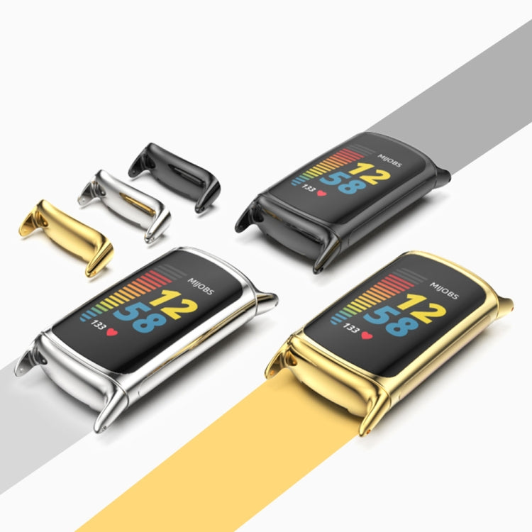 Mijobs Stainless Steel Metal Watch Band, For Fitbit Charge5