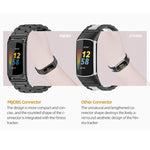 Mijobs Stainless Steel Metal Watch Band, For Fitbit Charge5