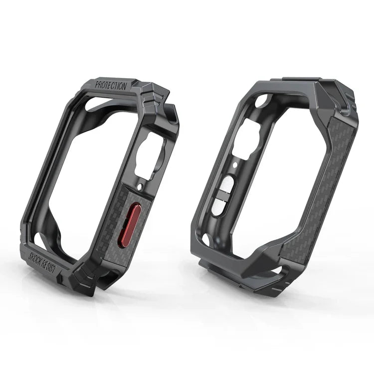 Carbon Fiber Contrast Color Protective Case, For Apple Watch Series 9 / 8 / 7 41mm, For Apple Watch Series 9 / 8 / 7 45mm, For Apple Watch Series 6 & SE & 5 & 4 44mm, For Apple Watch Series 6 & SE & 5 & 4 40mm