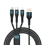 كابل بيانات شحن سريع 3 في 1 awei CL-972 Type-C / USB-C + 8 دبابيس + Micro USB، الطول: 1.2م