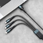 كابل بيانات شحن سريع 3 في 1 awei CL-972 Type-C / USB-C + 8 دبابيس + Micro USB، الطول: 1.2م