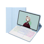 غطاء جلد للتابلت مع فتحة قلم ولوحة لمس ولوحة مفاتيح بلوتوث ملمس الجلد، لطراز iPad 9.7 2018 و2017 / Pro 9.7 / Air 2، لطراز iPad 10.2 2021 و2020 و2019 / Air 2019 / Pro 10.5، لطراز iPad Air 11 2025 / 2024 / Pro 11 2021 و2020 و2018