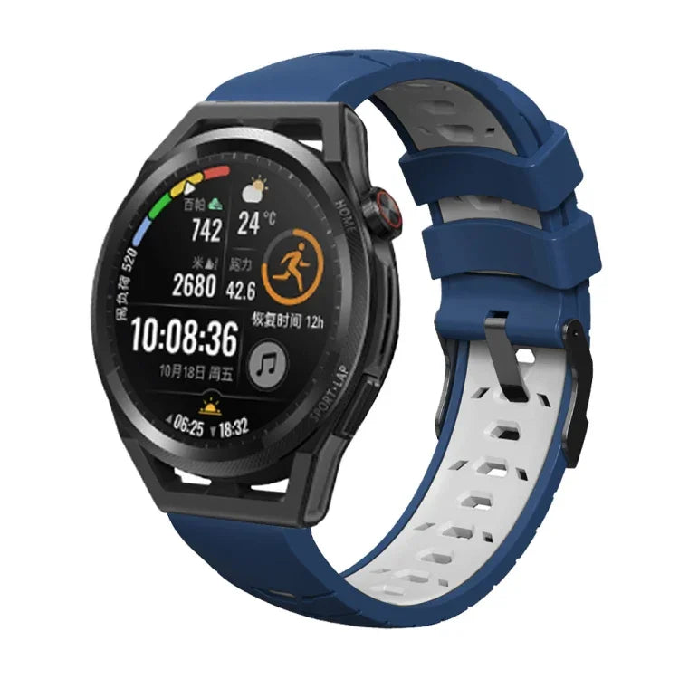 Trapezoidal Three-row Hole Silicone Watch Band, For Samsung Galaxy Watch 4 / Watch4 Classic, For Samsung Galaxy Watch 42mm, For Samsung Galaxy Watch 46mm, For Samsung Galaxy Watch Active