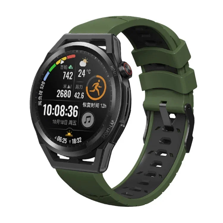 Trapezoidal Three-row Hole Silicone Watch Band, For Samsung Galaxy Watch 4 / Watch4 Classic, For Samsung Galaxy Watch 42mm, For Samsung Galaxy Watch 46mm, For Samsung Galaxy Watch Active