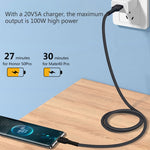 كابل شحن USB للوشم 5A، طول الكابل: 1م، USB-C / Type-C، Micro USB، 8 دبابيس