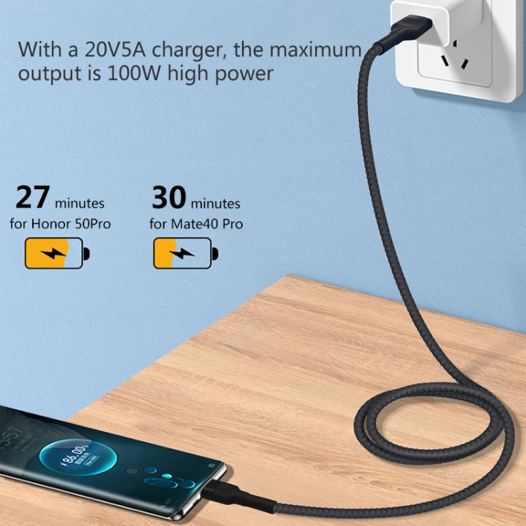 كابل شحن USB للوشم 5A، طول الكابل: 1م، USB-C / Type-C، Micro USB، 8 دبابيس