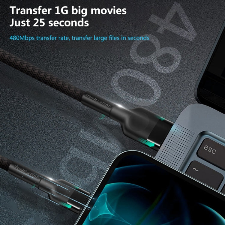 كابل شحن USB للوشم 5A، طول الكابل: 1م، USB-C / Type-C، Micro USB، 8 دبابيس