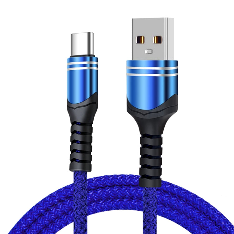 كابل شحن USB منسوج 6A، طول الكابل: 1م، USB-C / Type-C، Micro USB، 8 دبابيس