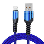 كابل شحن USB منسوج 6A، طول الكابل: 1م، USB-C / Type-C، Micro USB، 8 دبابيس