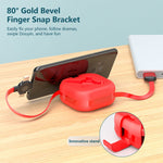 كابل شحن تلسكوبي 3 في 1 USB إلى 8 دبابيس + Micro USB + USB-C / Type-C مع حامل للهاتف المحمول