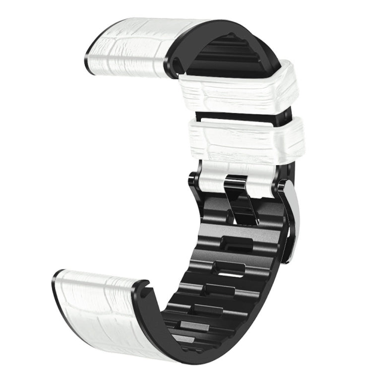 Crocodile Texture Silicone Leather Watch Band, For Garmin Fenix 7/6 Pro/5 Plus 22mm, For Garmin Fenix 7X/6X Pro/Tactix 7 26mm