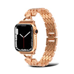 سوار ساعة معدني بشكل معين على شكل حرف D لسلسلة Apple Watch، 7 مقاس 45مم / 6&SE&5&4 مقاس 44مم / 3&2&1 مقاس 42مم، 7 مقاس 41مم / 6&SE&5&4 مقاس 40مم / 3&2&1 مقاس 38مم