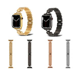 سوار ساعة معدني بشكل معين على شكل حرف D لسلسلة Apple Watch، 7 مقاس 45مم / 6&SE&5&4 مقاس 44مم / 3&2&1 مقاس 42مم، 7 مقاس 41مم / 6&SE&5&4 مقاس 40مم / 3&2&1 مقاس 38مم