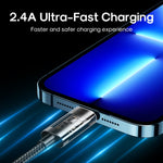 JOYROOM S-UL012A12 كابل مزامنة بيانات USB-A إلى 8 دبابيس 2.4A، 1.2 متر USB-A إلى 8 دبابيس