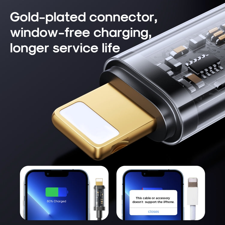 JOYROOM S-UL012A12 كابل مزامنة بيانات USB-A إلى 8 دبابيس 2.4A، 1.2 متر USB-A إلى 8 دبابيس