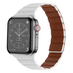 سوار ساعة من الجلد المغناطيسي القوي لسلسلة Apple Watch، 7 مقاس 41مم / 6&SE&5&4 مقاس 40مم / 3&2&1 مقاس 38مم، 7 مقاس 45مم / 6&SE&5&4 مقاس 44مم / 3&2&1 مقاس 42مم