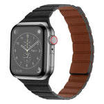 سوار ساعة من الجلد المغناطيسي القوي لسلسلة Apple Watch، 7 مقاس 41مم / 6&SE&5&4 مقاس 40مم / 3&2&1 مقاس 38مم، 7 مقاس 45مم / 6&SE&5&4 مقاس 44مم / 3&2&1 مقاس 42مم