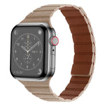 سوار ساعة من الجلد المغناطيسي القوي لسلسلة Apple Watch، 7 مقاس 41مم / 6&SE&5&4 مقاس 40مم / 3&2&1 مقاس 38مم، 7 مقاس 45مم / 6&SE&5&4 مقاس 44مم / 3&2&1 مقاس 42مم