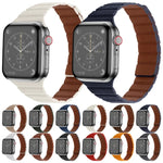 سوار ساعة من الجلد المغناطيسي القوي لسلسلة Apple Watch، 7 مقاس 41مم / 6&SE&5&4 مقاس 40مم / 3&2&1 مقاس 38مم، 7 مقاس 45مم / 6&SE&5&4 مقاس 44مم / 3&2&1 مقاس 42مم