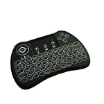 لوحة مفاتيح i9 2.4GHz لاسلكية صغيرة Air Mouse QWERTY مع إضاءة خلفية بيضاء ولوحة لمس للكمبيوتر والتلفاز، مع إضاءة خلفية بيضاء